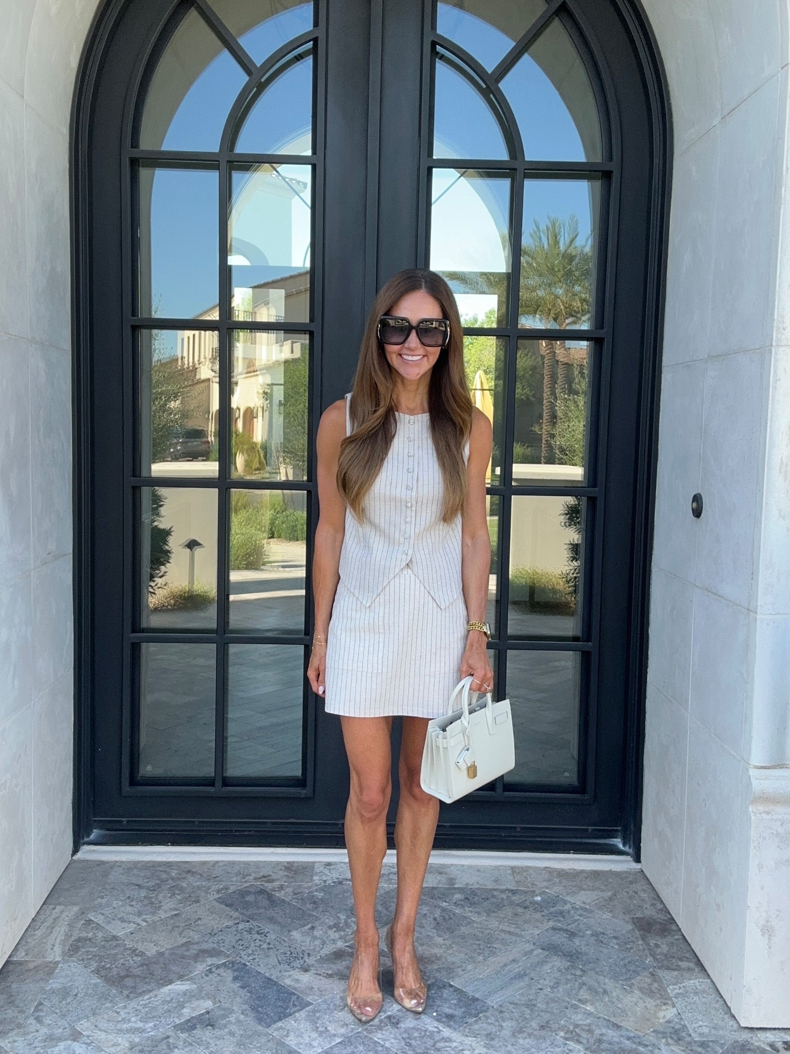 Wearing small in top and skirt 🤍

#LTKxVICI 

#LTKOver40 #LTKWorkwear