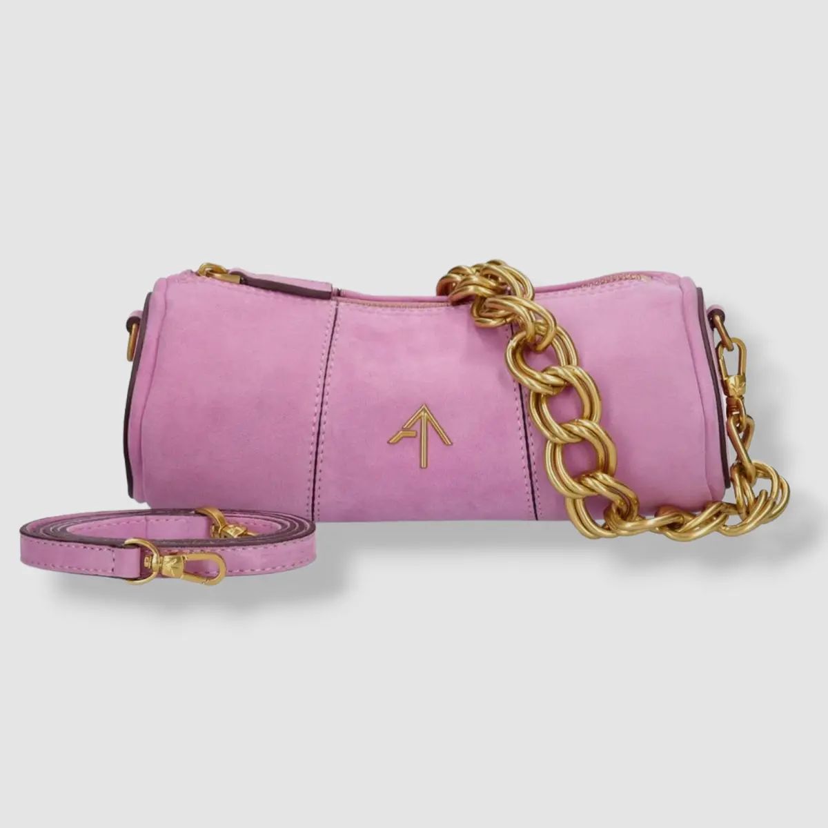 $423 Manu Atelier Women's Pink XX Mini Cylinder Suede Shoulder Purse Bag  | eBay | eBay US