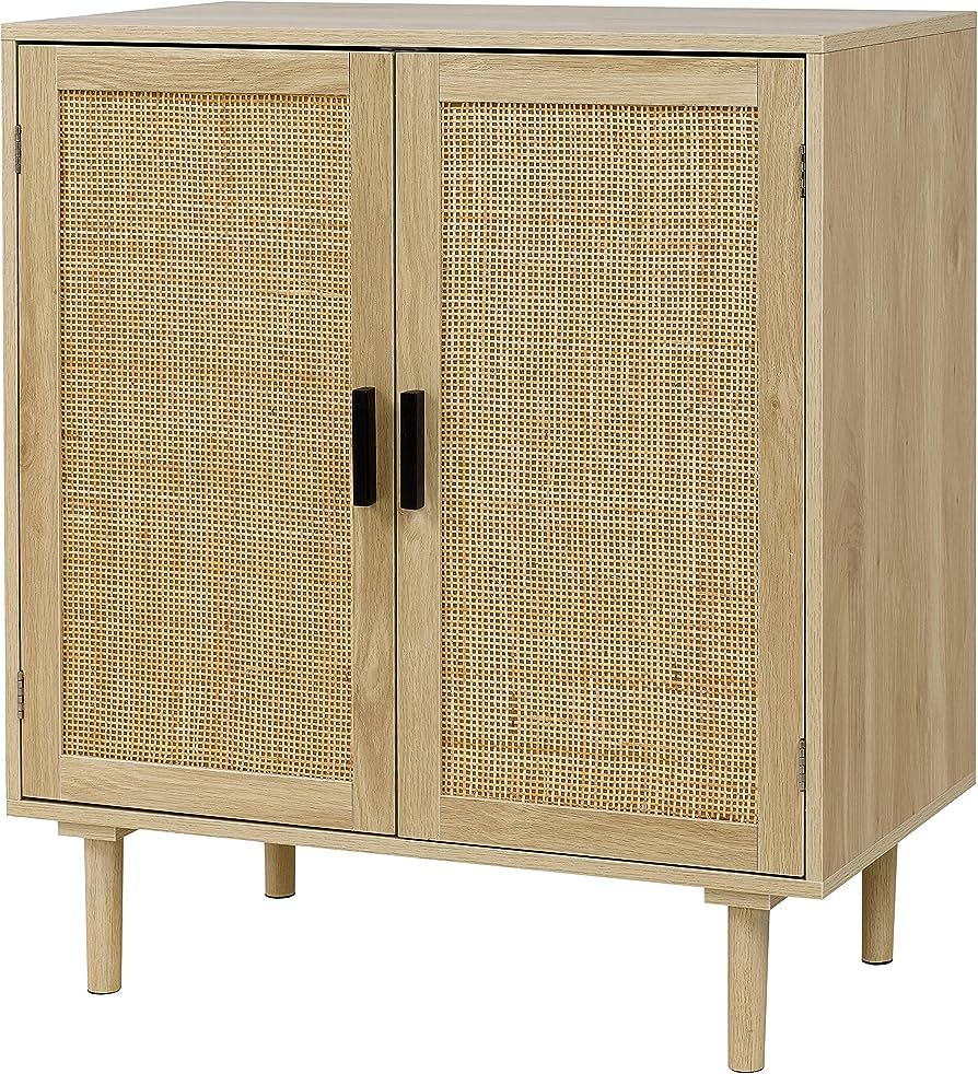 DWVO Buffet Sideboard Cabinet, Rattan Accent Storage Cabinet... | Amazon (US)