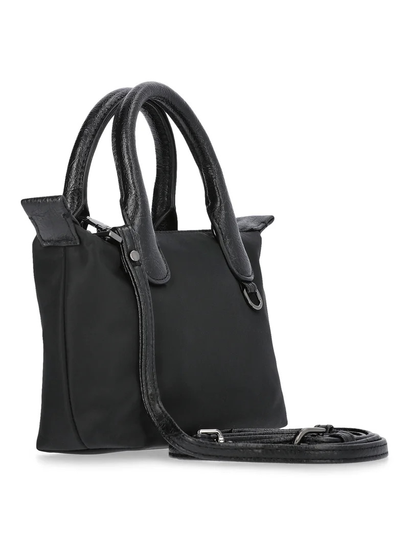 No Boundaries Women's Mini Tote Crossbody Bag, Black | Walmart (US)