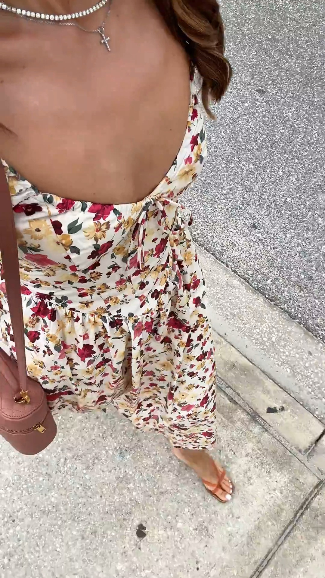 My church outfit of the day. Bra-free floral midi dress in XXS petite. Summer dress. Vacation dress. Vacation outfit. Summer outfit. Baby shower outfit. Wedding shower dress. Jelly kitten heels are TTS, color is whiskey jelly. YSL vanity bag.

#LTKootd #LTKxAbercrombie #LTKPetite