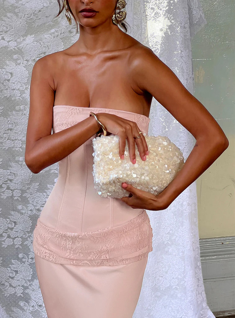Midnights Sequin Shoulder Bag White | Princess Polly US