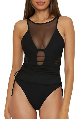 Becca Muse - Women's High-Neck One Piece Swimsuit, High Neck, Bathing Suits for Women, Black, Small | Amazon (US)