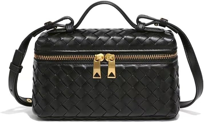 Trendy Woven Crossbody Purse Square Box Bags Women Shoulder Bag Cute Satchels PU Leather Top-Hand... | Amazon (US)