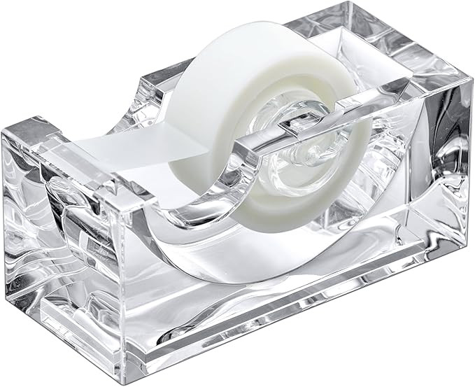 Amazing Abby - Tanya - Acrylic Tape Dispenser (1-Pack), Plastic Label Roll Holder, Clear Sticker ... | Amazon (US)