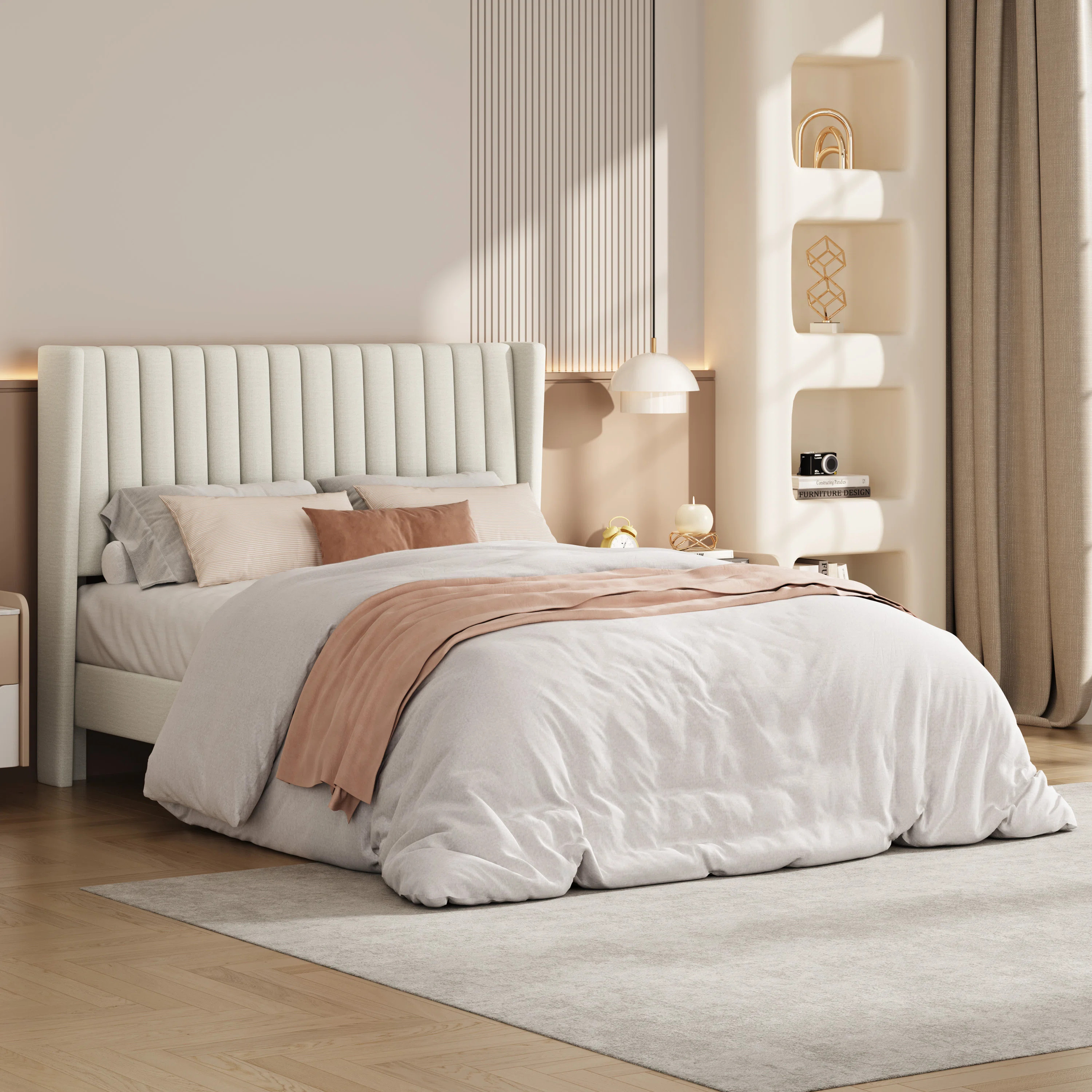Upholstered Bed Frame with Wing Side | Wayfair North America