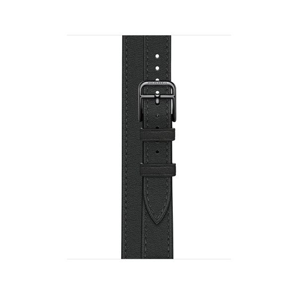 Apple Watch Hermès - 40mm Noir Swift Leather Attelage Double Tour | Apple (US)