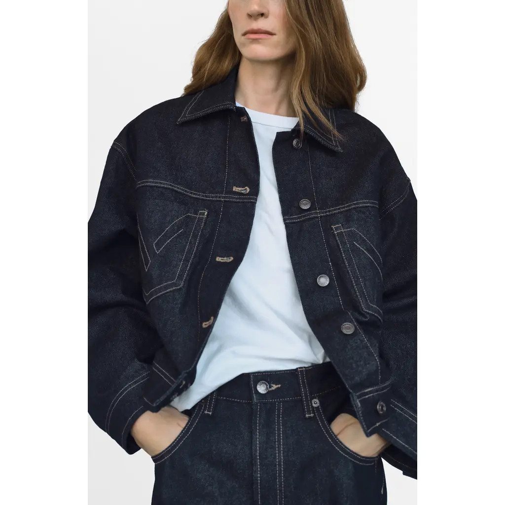 MANGO Denim Jacket in Open Blue at Nordstrom, Size Large | Nordstrom