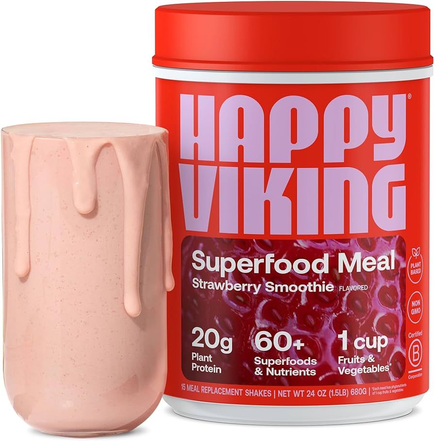 Happy Viking Strawberry Protein + Superfoods Powder, Created by Venus Williams, 20G Protein, Low ... | Amazon (US)