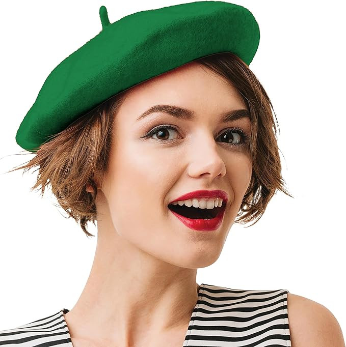 Kangaroo Vintage French Beret - Unisex Wool Hat for Men & Women, Cosplay, Costume Party, Parisian... | Amazon (US)