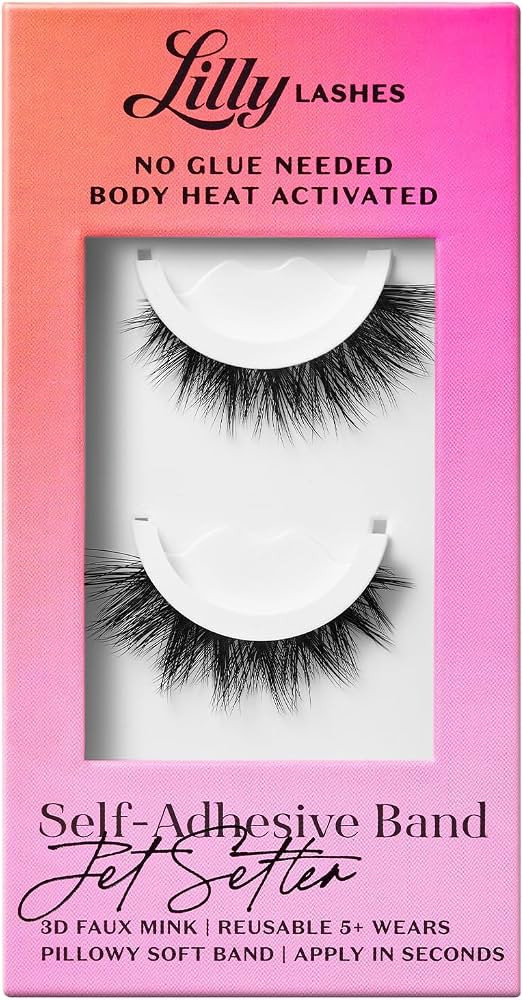 Lilly Lashes 3D Self Adhesive Eyelashes, No Lash Glue Needed, Body Heat Activated Press on Lashes... | Amazon (US)