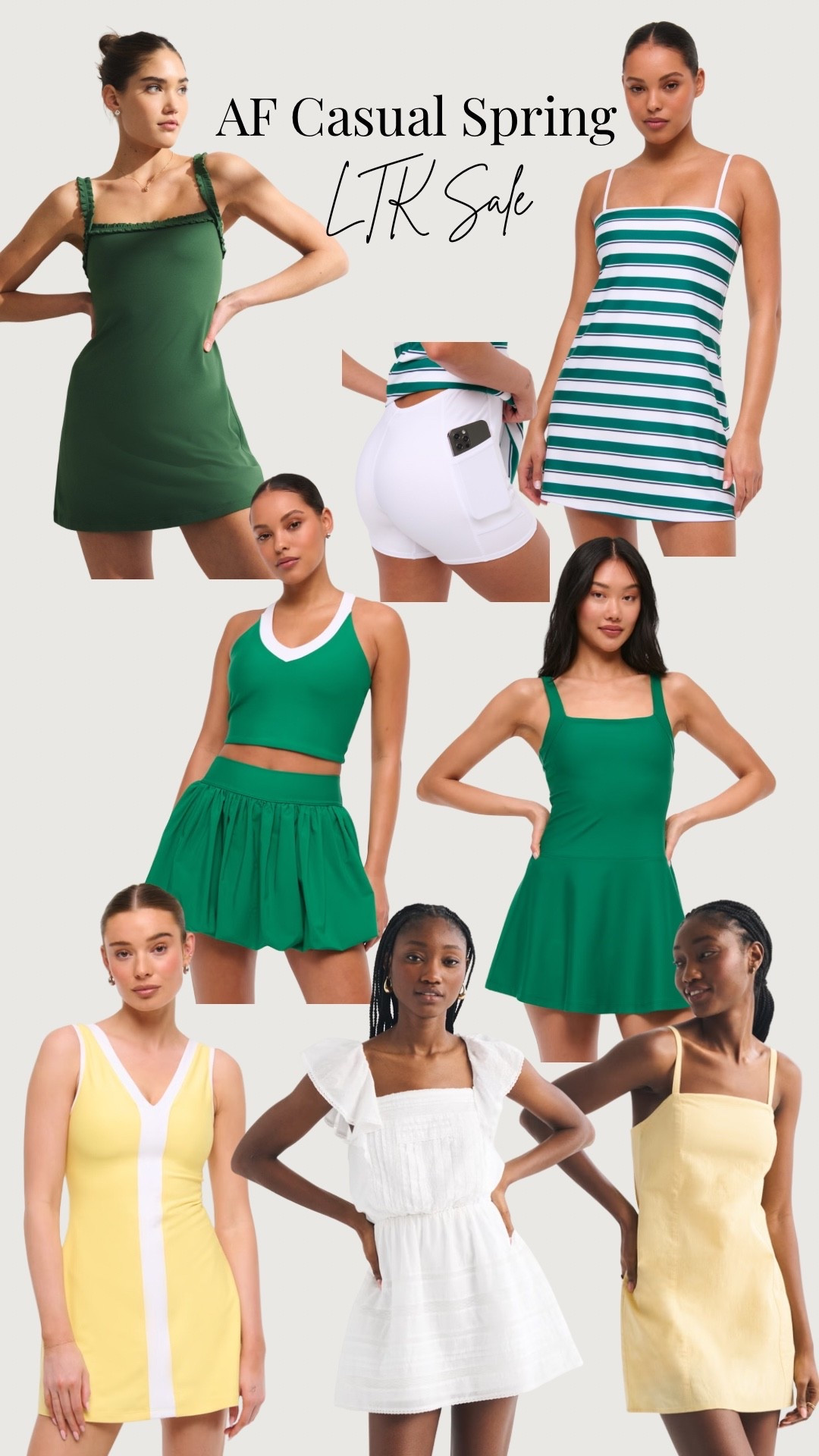 Shop all the cute Abercrombie spring athletic and casual looks while they are exclusively on sale through LTK! I love all the green skort dresses and buttery yellow! 

#LTKSpringSale #LTKSeasonal #LTKActive