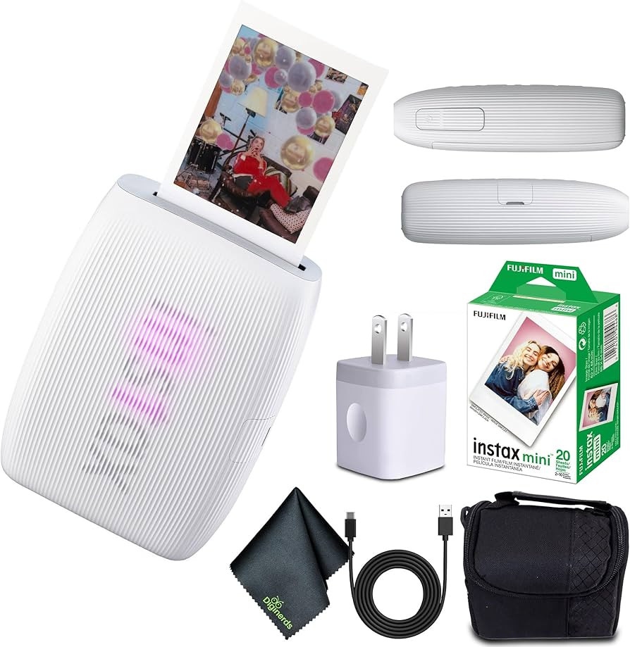 Fujifilm INSTAX MINI Link 3 Smartphone Printer (Clay White) + Travel Bag Small INSTAX MINI Instan... | Amazon (US)