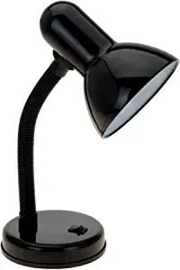 Simple Designs LD1003-BLK Basic Metal Flexible Hose Neck Desk Lamp, Black - Kids Desk Lamps - Ama... | Amazon (US)