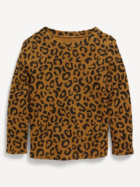 Printed Long-Sleeve Thermal-Knit T-Shirt for Toddler Girls | Old Navy (US)