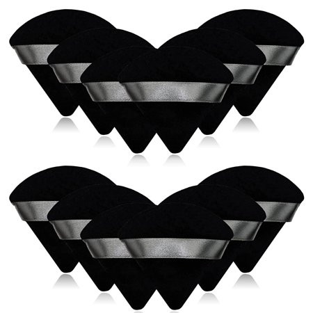 12 Pieces Black Cosmetic Powder Puff 2.76 inch Portable Soft Sponge Setting Face Puffs Triangle Velv | Walmart (US)