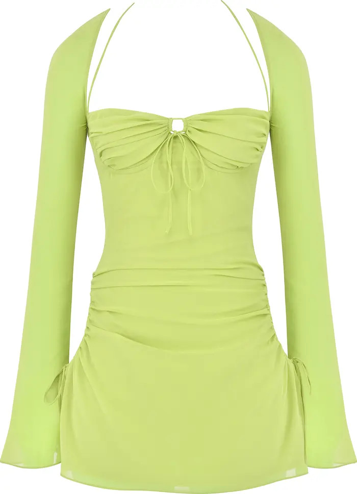 Baby Halter Long Sleeve Minidress | Nordstrom