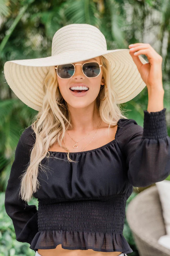Shoreline Songs Floppy Hat Beige | The Pink Lily Boutique