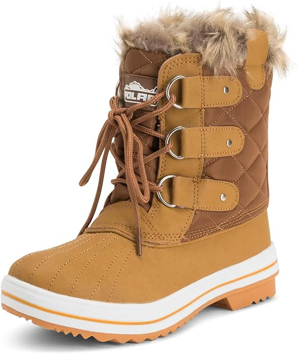 POLAR Womens Snow Boot Quilted Short Winter Snow Rain Warm Waterproof Boots | Amazon (US)