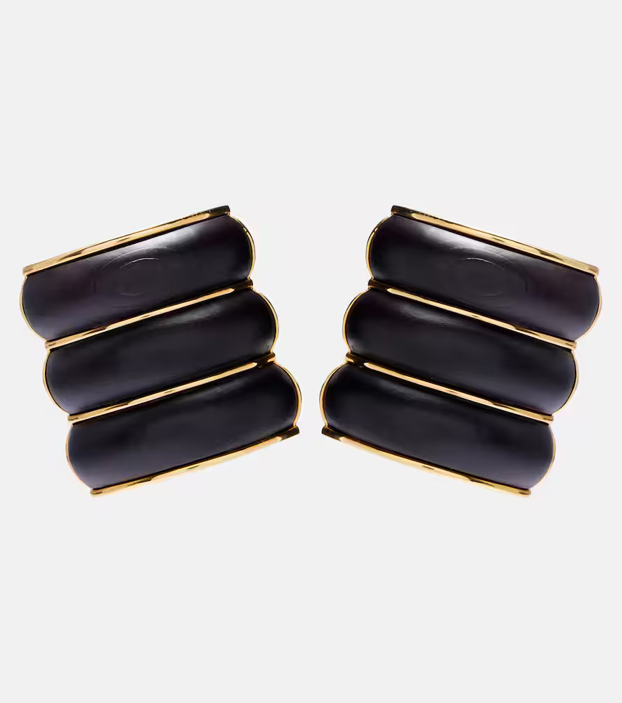 AlaÃ¯a Bumper wooden clip-on earrings | Mytheresa (US/CA)