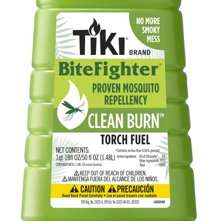 TIKI Brand Clean Burn BiteFighter 50 Ounce Mosquito Repellent TIKI Torch Fuel - Walmart.com | Walmart (US)
