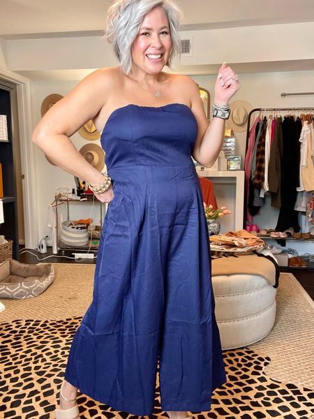 Jumpsuit perfect to wear to a wedding as a guest. - code Wanda20 
Linking strapless bra from PINK 

Code WANDA10 for sparklbands 

#LTKunder100 #LTKsalealert #LTKwedding