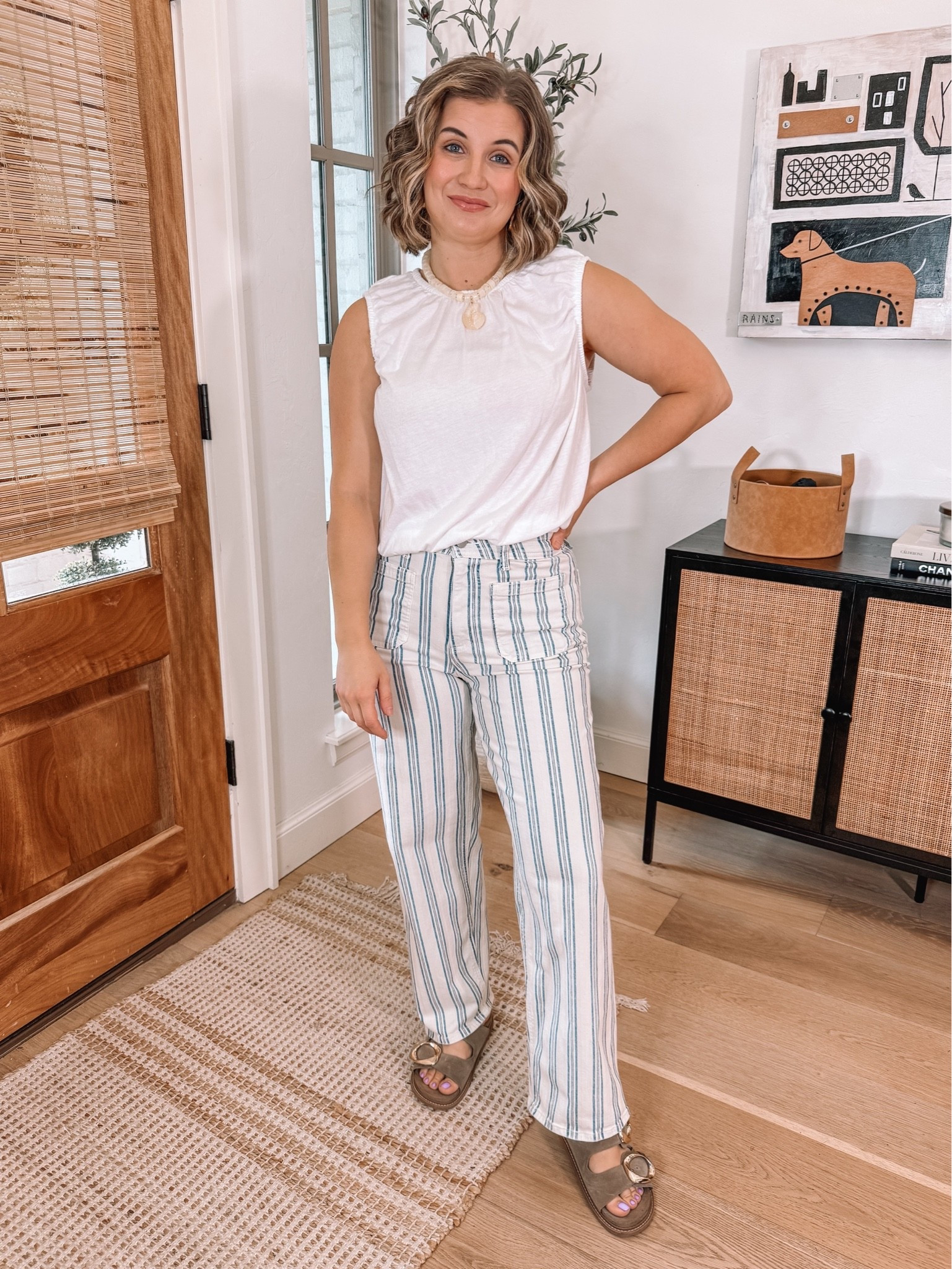 Striped jeans and bubble hem tank on deal at target!

#LTKootd #LTKSaleAlert