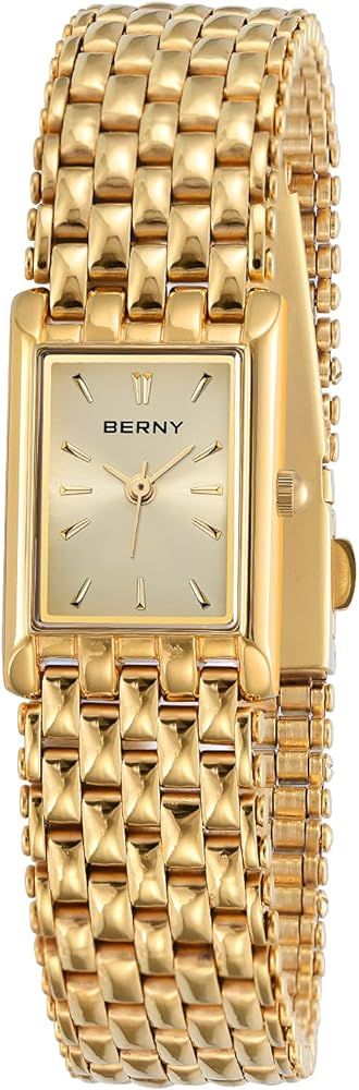 Gold Watches for Women Updated Ladies Quartz Wrist Watches Stainless Steel Band Womens Small Gold Wa | Amazon (US)