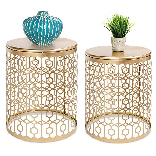 Best Choice Products Metal Accent Table, Set of 2 Decorative Round End Tables Nightstands, Coffee... | Amazon (US)