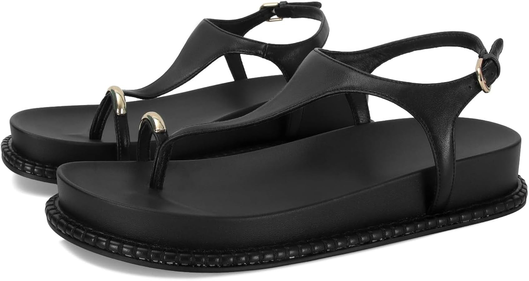 SOVANYOU Thong Sandals for Women Round Open Toe Ankle Strap Platform Sandals Fashion Toe Ring Com... | Amazon (US)