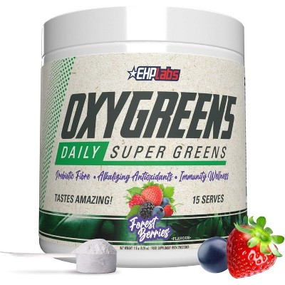 EHPlabs OxyGreens Super Greens Powder, Spirulina & Chlorella, Prebiotic Fiber, Probiotics, Immune Support, 15 Serves (Forest Berries) | Target
