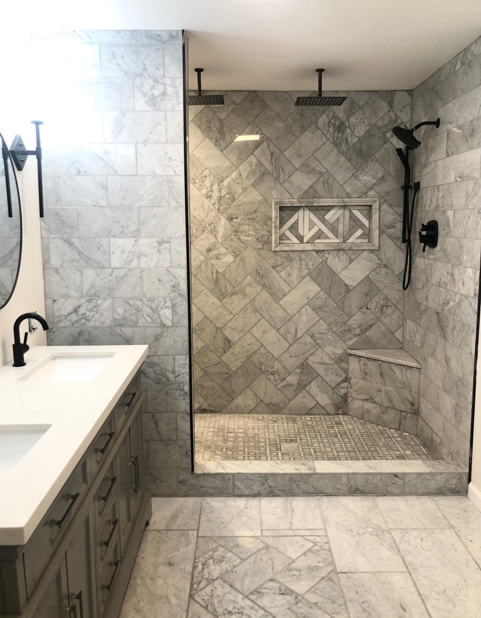 Carrara Marble Master Bath with Black Finishes

#LTKHome