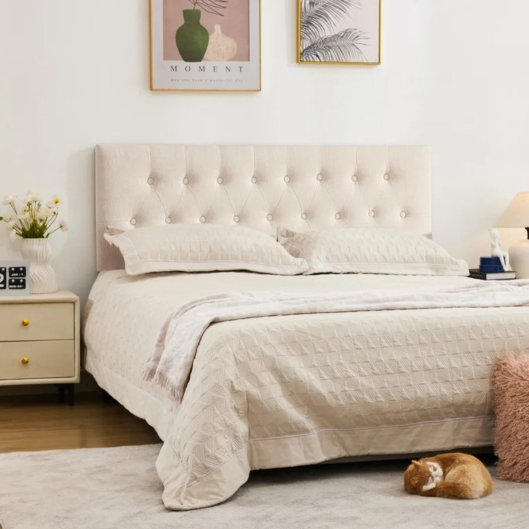 JONPONY Tufted Upholstered Headboard Queen Size, Solid Wood Head Board with  Adjustable Height  H... | Walmart (US)