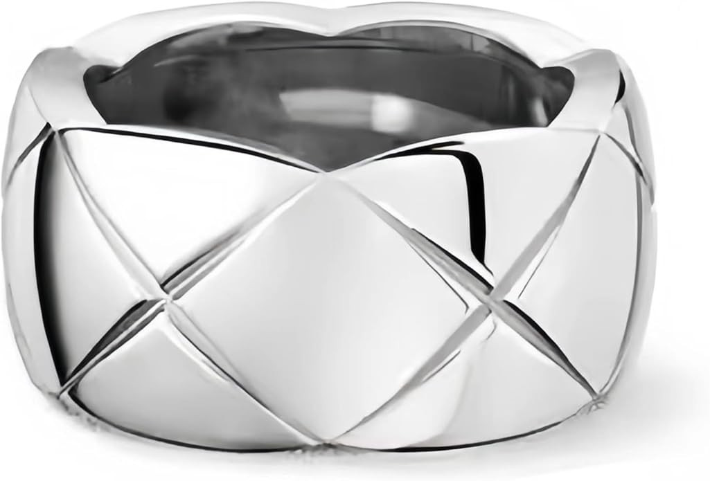 18k Gold Plated Crush Bands Ring Stacking Rings, Lozenge Pattern Cross Ring Surface Width Narrow ... | Amazon (US)