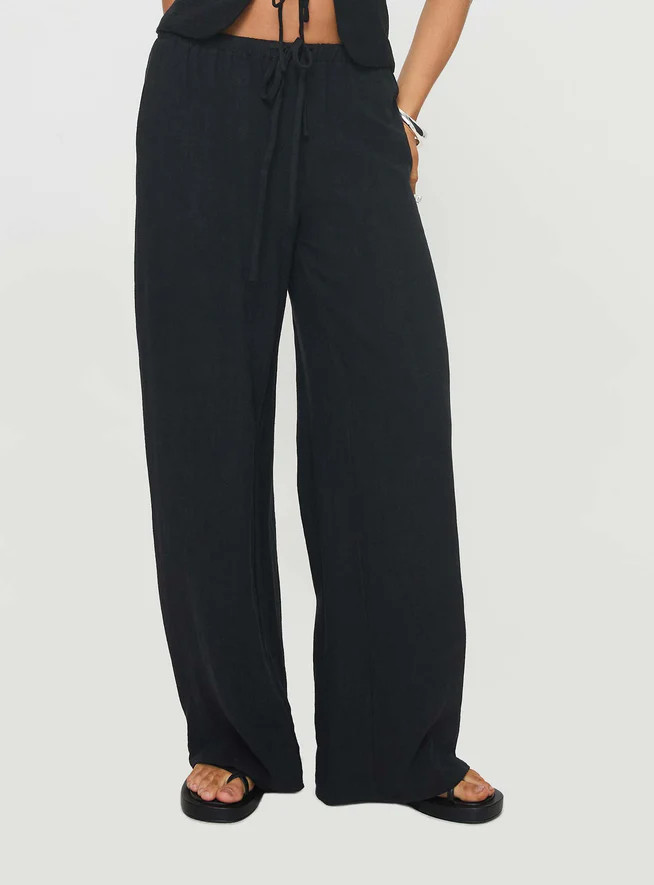 Felipe Linen Blend Pants Black | Princess Polly US