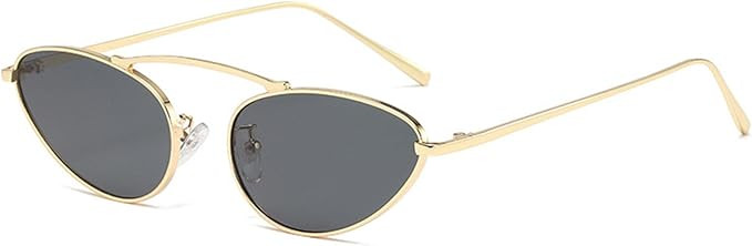 Fashion Retro Narrow Cat Eye Sunglasses for Women Trendy Fun Small Metal Frame Sunnies UV400 Prot... | Amazon (US)