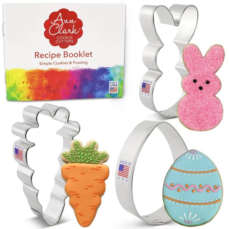 Ann Clark Easter Cookie Cutter Set, 3-Piece, Easter Bunny, Easter Egg, Carrot, Made in USA | Walmart (US)