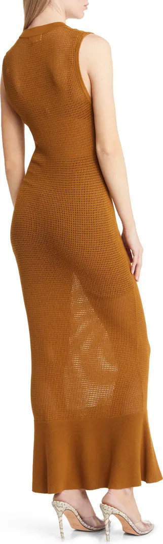 Sheer Open Knit Midi Sweater Dress | Nordstrom