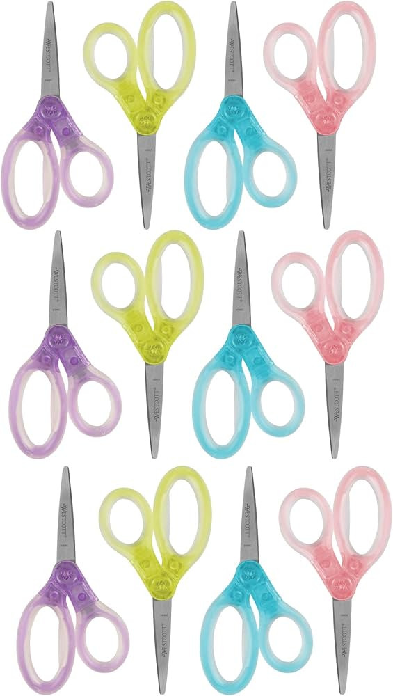 Westcott Jellies 5" Kids Scissors, 12 Pack Colors May Vary, 5-Inch, 12 Count | Amazon (US)