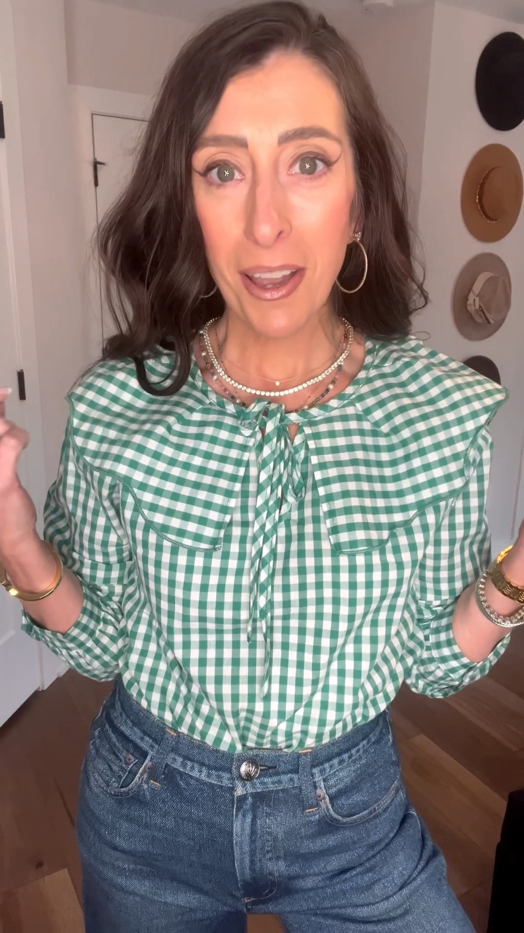 Oversized collar gingham print blouse you will love this spring!



#LTKWorkwear #LTKootd #LTKSaleAlert
