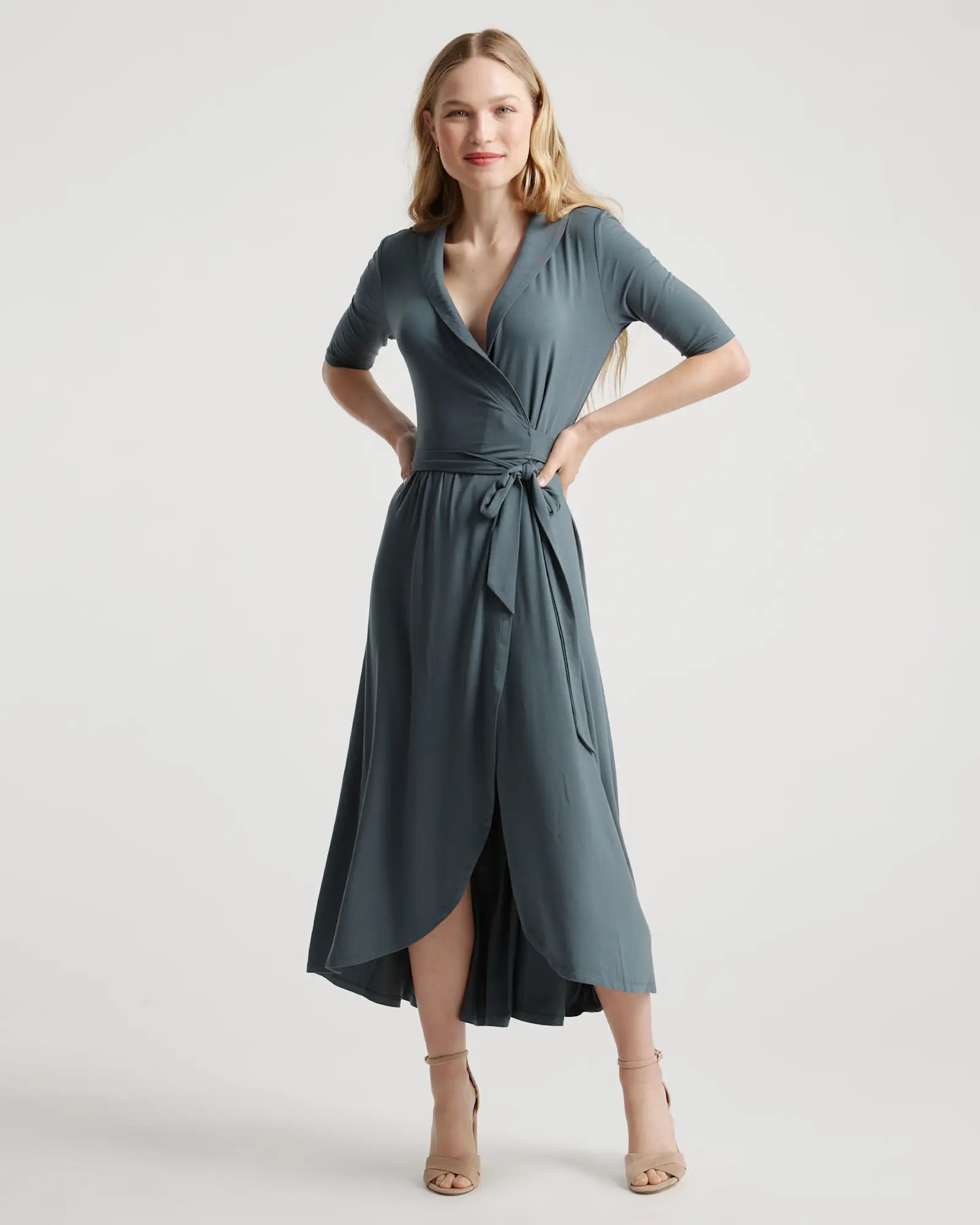 Tencel Jersey Midi Wrap Dress | Quince