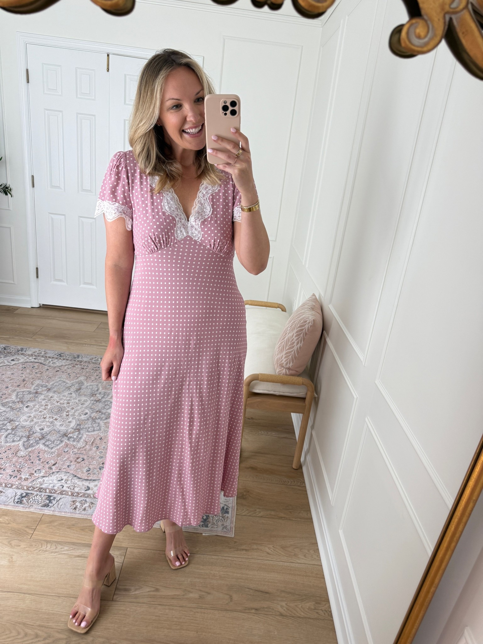 Loving the feminine details of this slip dress! Wearing a med 