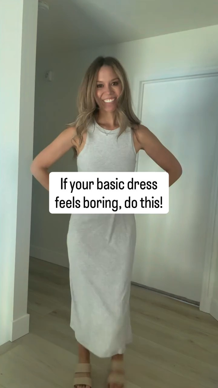 Have a basic dress you need help styling? Try a square scarf + oversized jacket + platform sandals for an easy upgrade. Comment SHOP for outfit details ✨ (I may earn a small commission from links) #ootd #reelfashion #outfitformula