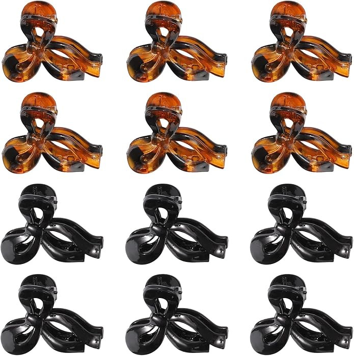 Molans 12PCS Mini Bow Claw Clips for Women - Molans 1.8 inch Stylish Small Hair Clips Clamps for ... | Amazon (US)