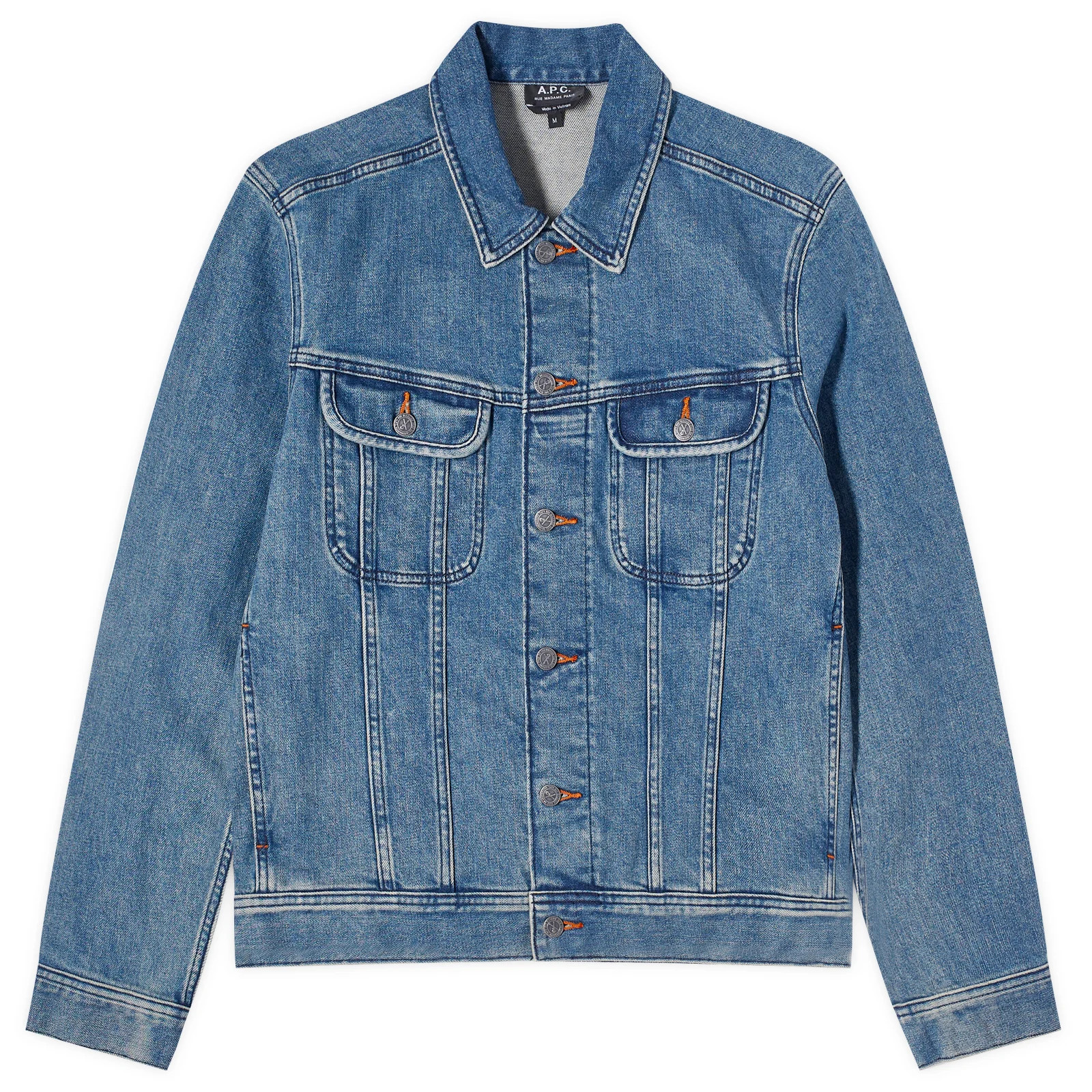 A.P.C. Men's U.S. Jean Jacket in Indigo, Size X-Small | END. Clothing