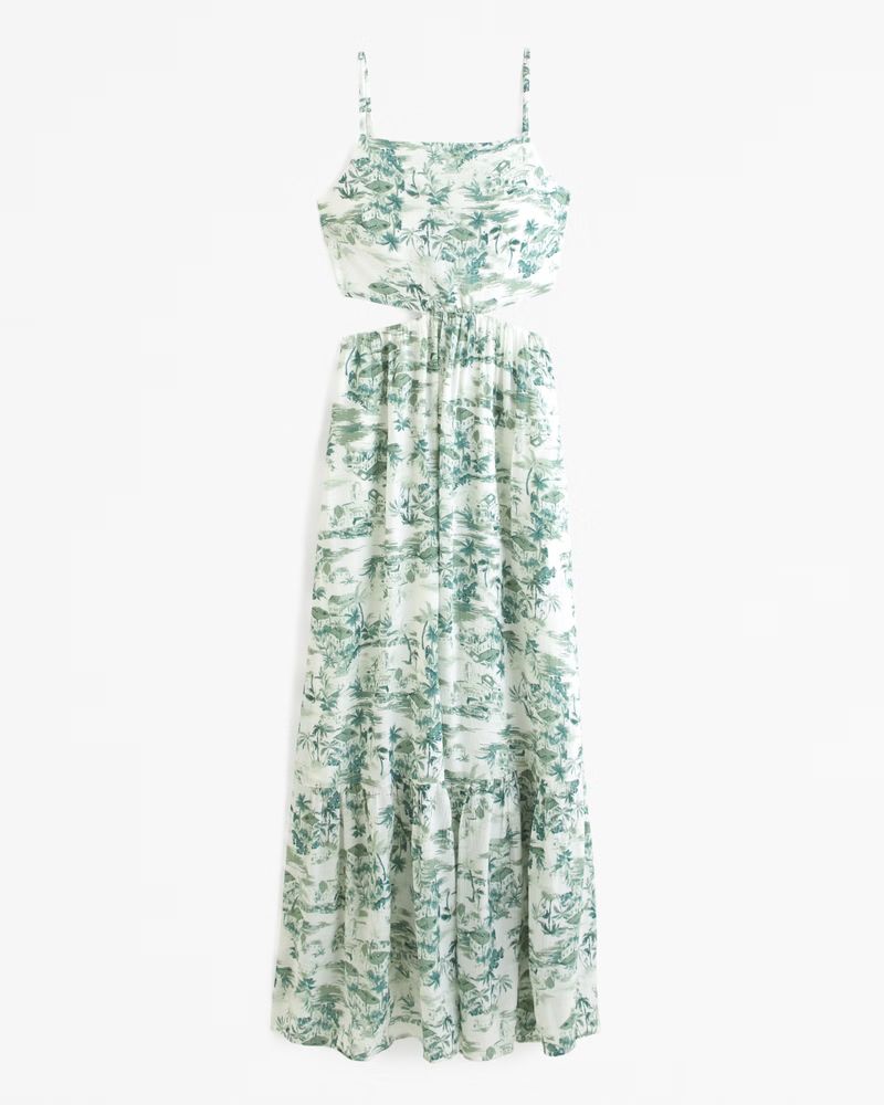 Women's Crinkle Textured Cutout Maxi Dress | Women's Dresses & Jumpsuits | Abercrombie.com | Abercrombie & Fitch (US)