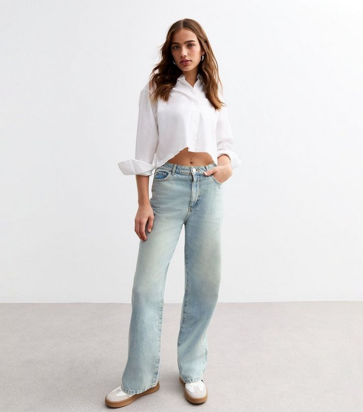 Pale Blue High Waist Adalae Wide Leg Jeans | New Look | New Look (UK)