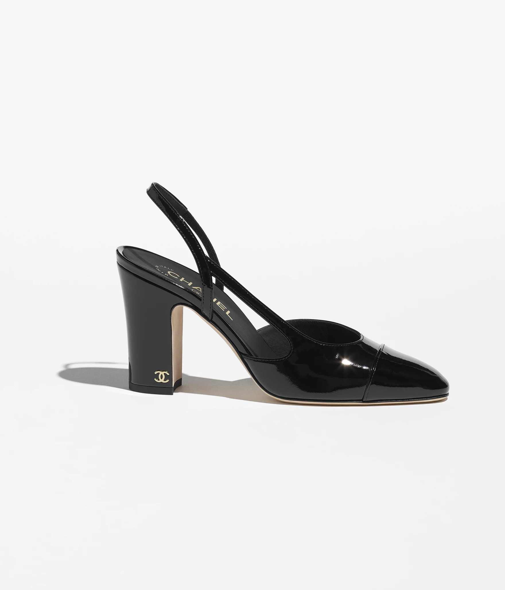 Slingbacks - Patent calfskin, black — Fashion | CHANEL | Chanel, Inc. (US)