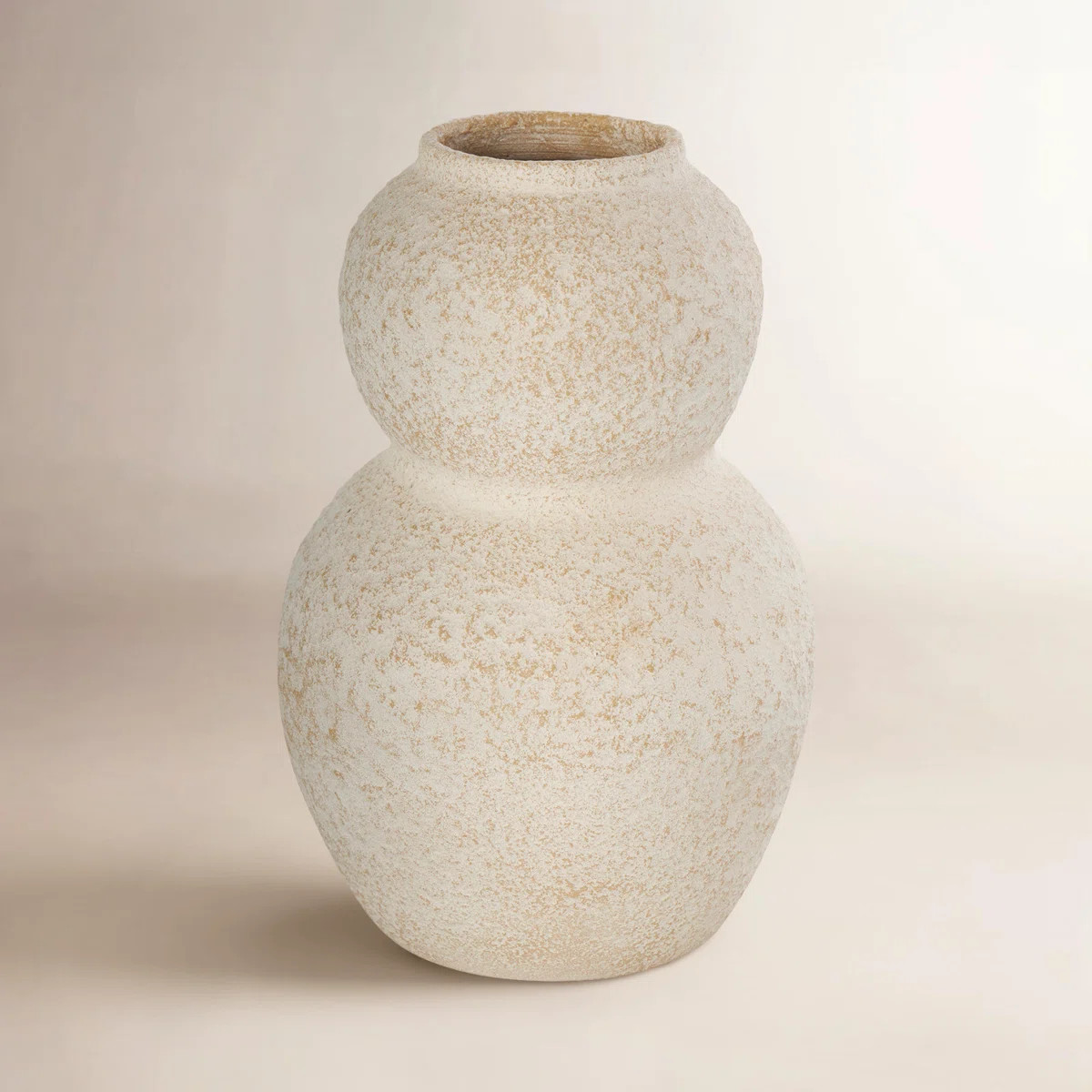 Sandia Ceramic Hourglass Textured Decorative Vase with Brown Distressing | Wayfair North America