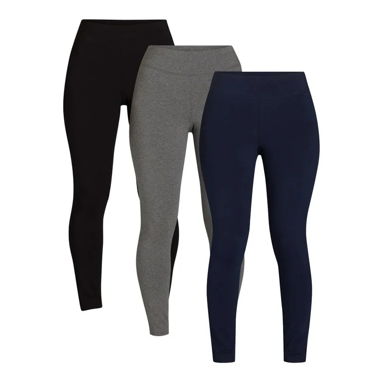 Time and Tru Women's High-Rise Ankle Knit Leggings, Available in 1, 2, and 3-Packs, 27" Inseam, S... | Walmart (US)